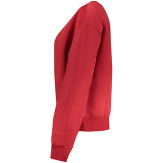 Sudadera roja de algodón para mujer