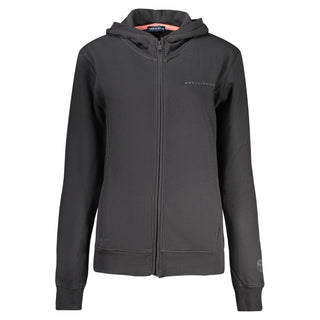 Black Cotton Women Hoodie