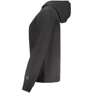 Schwarzer Baumwoll-Kapuzenpullover für Damen