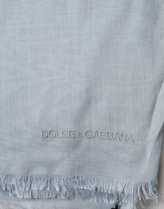 Hellblauer Kaschmir-Strickschal