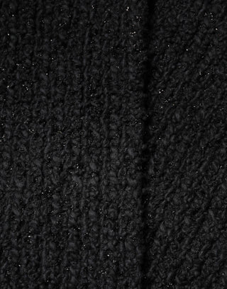 Black Cashmere Knit Shawl Fringes Scarf