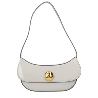 Gray Leather Shoulder Bag