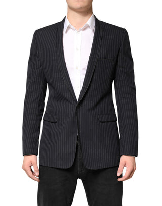 Dark Gray Stripes 1 Button Suit Jacket Blazer