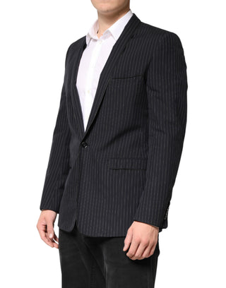 Dark Gray Stripes 1 Button Suit Jacket Blazer