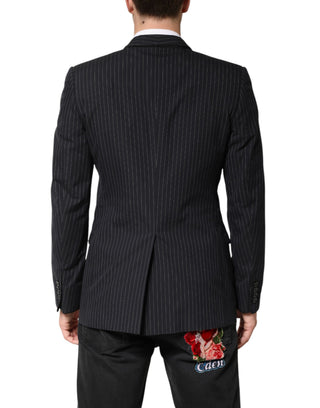 Dark Gray Stripes 1 Button Suit Jacket Blazer