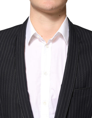 Dark Gray Stripes 1 Button Suit Jacket Blazer