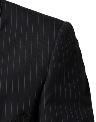 Dark Gray Stripes 1 Button Suit Jacket Blazer