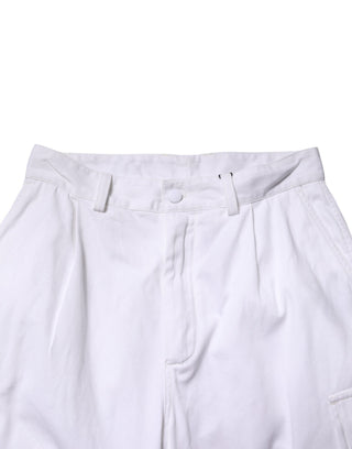 Pantalones cargo de mezclilla para hombre de algodón blanco