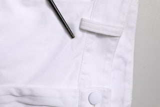 Pantalones cargo de mezclilla para hombre de algodón blanco