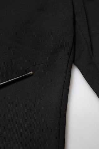 Pantalones jogger de cintura media para hombre de algodón negro