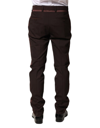 Pantalones formales para hombre de poliéster marrón