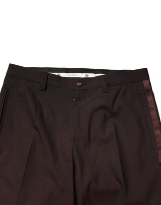 Pantalones formales para hombre de poliéster marrón