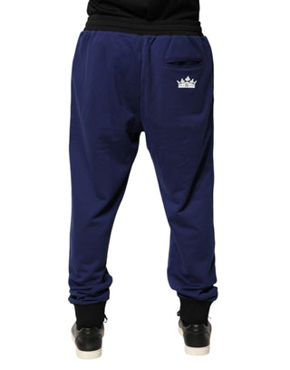 Pantalones jogger de cintura media para hombre de algodón azul