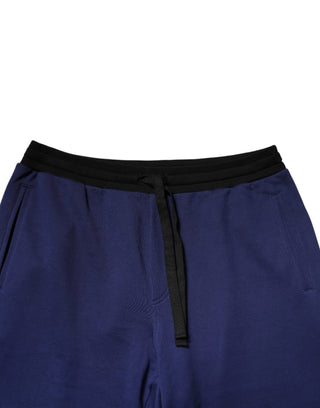 Pantalones jogger de cintura media para hombre de algodón azul