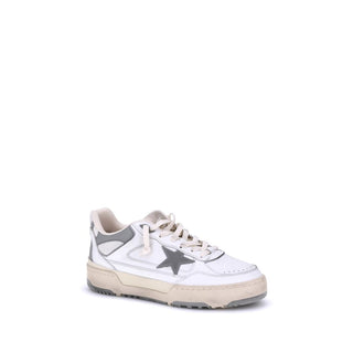 Graue Kalbsleder Chunky-Sneaker aus Rindsleder