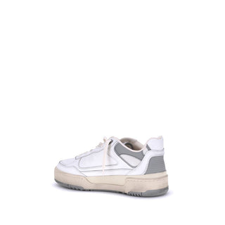Graue Kalbsleder Chunky-Sneaker aus Rindsleder