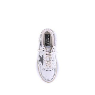 Graue Kalbsleder Chunky-Sneaker aus Rindsleder
