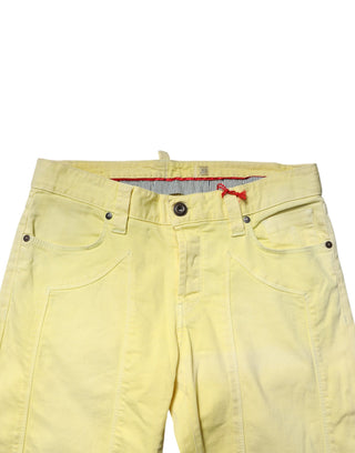 Jeans rectos de mezclilla para hombre de ajuste recto y cintura media amarillos