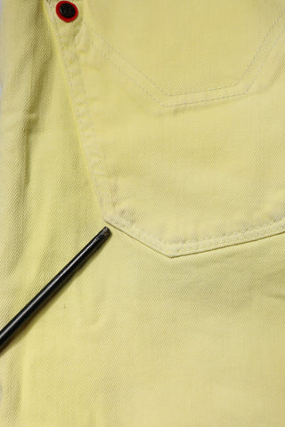 Jeans rectos de mezclilla para hombre de ajuste recto y cintura media amarillos