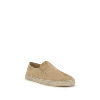 Beigefarbene Espadrilles aus Kalbsleder (Bos Taurus)