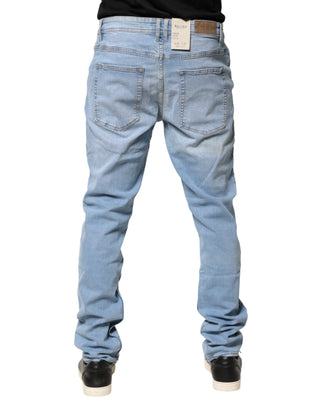 Hellblaue Twister Mid Waist Skinny Fit Herren-Jeans