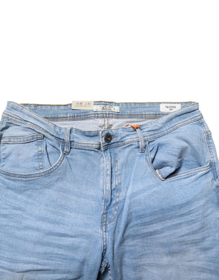 Hellblaue Twister Mid Waist Skinny Fit Herren-Jeans