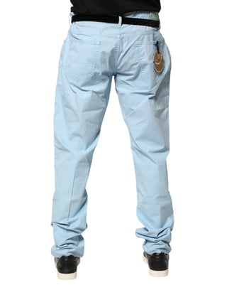 Jeans rectos de mezclilla para hombre de algodón azul claro