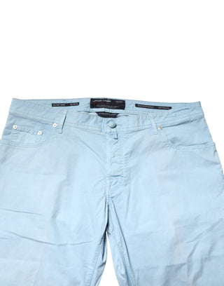 Jeans rectos de mezclilla para hombre de algodón azul claro