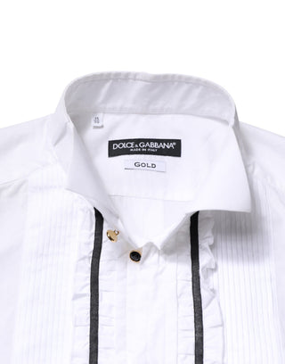 White GOLD Long Sleeves Formal Dress Shirt