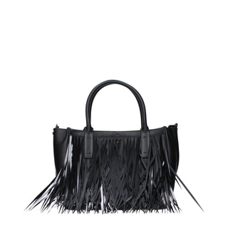 Schwarze Lederhandtasche