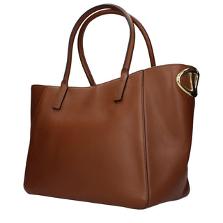 Bolso de Mano de Cuero Marrón