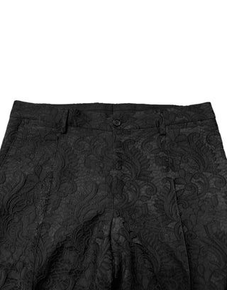 Traje de 2 piezas de brocado negro con solapa simple