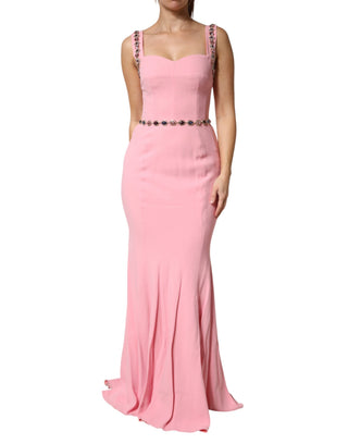 Vestido sirena ajustado rosa adornado