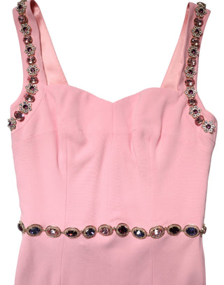 Vestido sirena ajustado rosa adornado