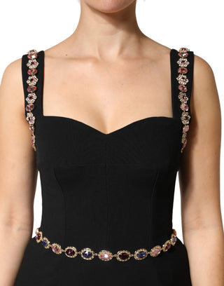 Black Embellished Sheath MermaidGown Dress