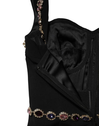 Black Embellished Sheath MermaidGown Dress