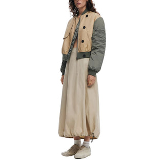Falda larga de algodón beige