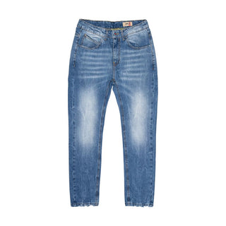 Jeans de algodón azul de corte relajado  