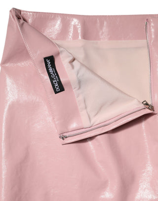 Minifalda rosa brillante de algodón de cintura alta
