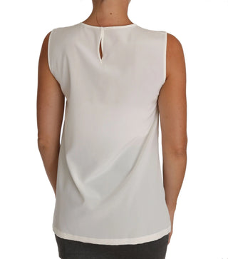 Top de hada blanco con lentejuelas y cristales adornados
