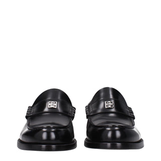 Black Leather Slip-On Loafers
