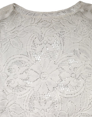 White Embroidery Lace Cotton Blouse Top