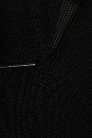 Black Viscose Turtle Neck Pullover Top