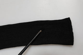 Black Viscose Turtle Neck Pullover Top
