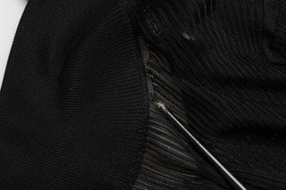 Black Viscose Turtle Neck Pullover Top