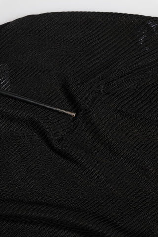 Black Viscose Turtle Neck Pullover Top
