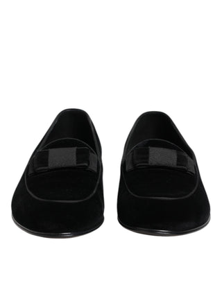 Black Velvet Slip On Loafers Formal Men Shoes