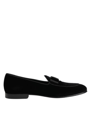 Black Velvet Slip On Loafers Formal Men Shoes