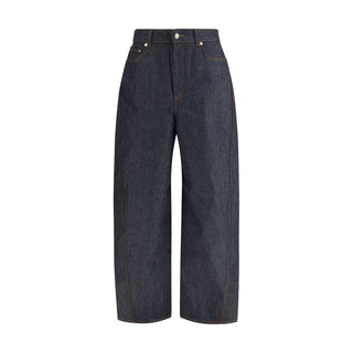 Jeans azules de algodón denim