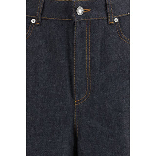 Jeans azules de algodón denim